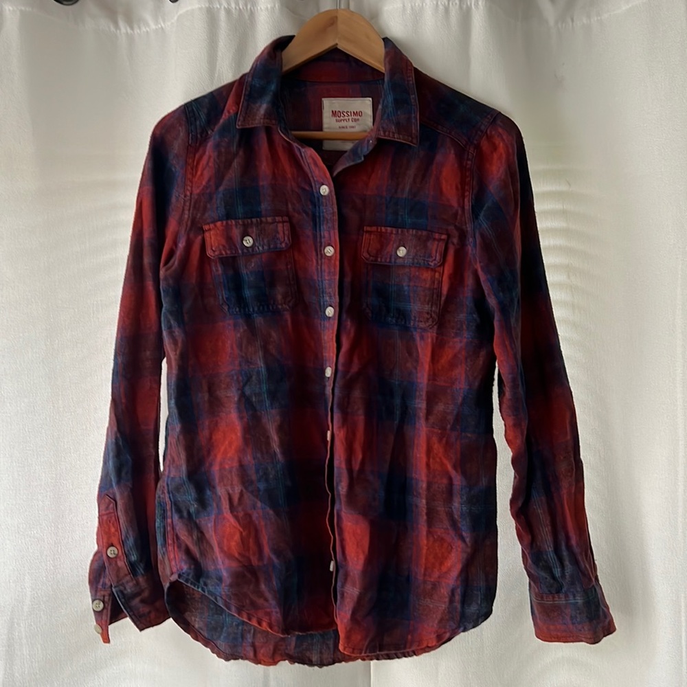 Womens M Mossimo lightweight flannel plaid shirt